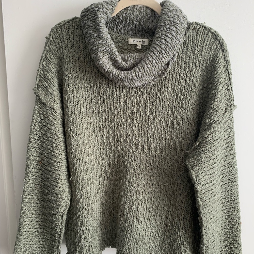 Light green turtle neck sweater